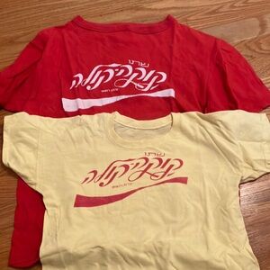 Coca Cola Red and Yellow Short Sleeve Tees
